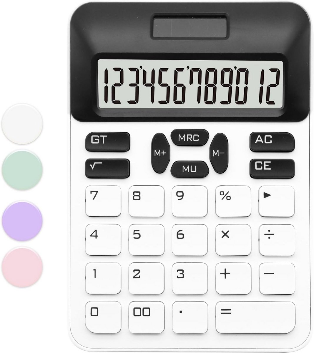 Eenvoudige Kantoorcalculator met 12-Cijferig LCD-Scherm - Groene Rekenmachine voor Thuis, School en Kantoor