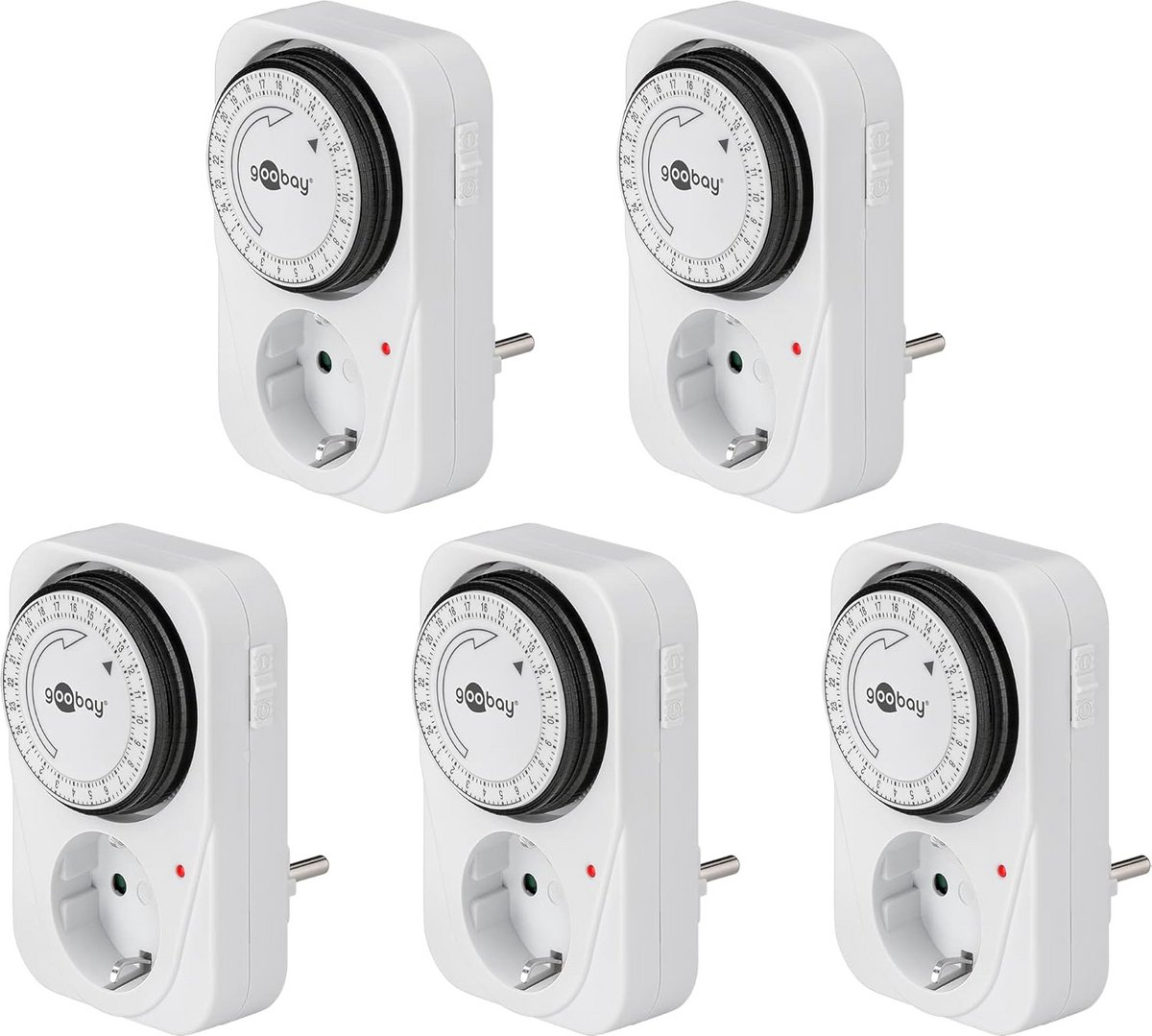 Mechanische Timer Set van 5 - Stille Analoge Tijdschakelklokken
