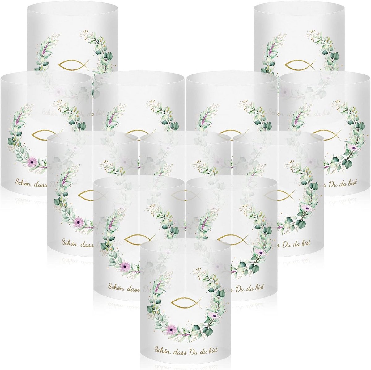 Windlichten Tafelverlichting Decoratie - 12 Stuks Voor Eerste Communie en Doop