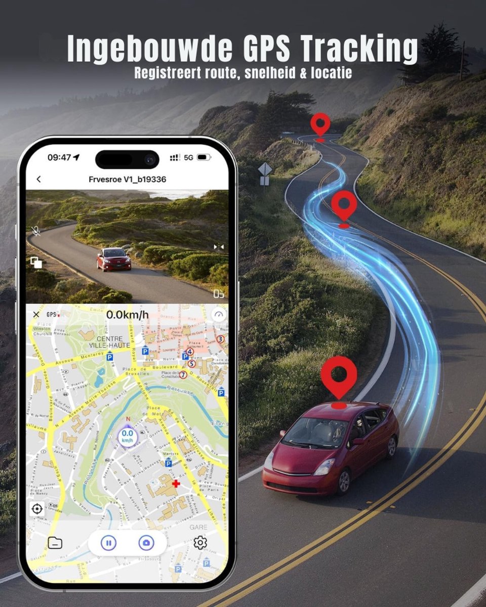 DYNA® Dashcam Voor en Achter - Dashcam - Dashcam Voor Auto - Zwart - 6cm x 12cm x 7cm – foto 3