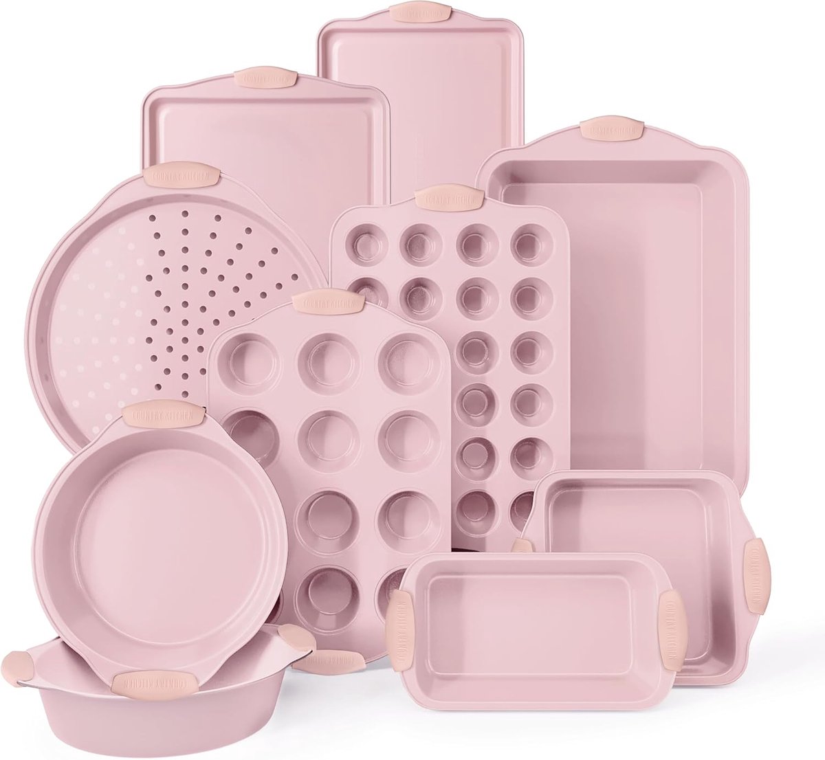 Stapelbare Nonstick Bakvormen Set - Duurzaam en Gemakkelijk in Gebruik, 10 Stuks