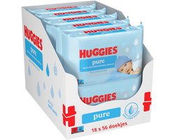 Huggies billendoekjes - Pure 99% water - 18 x 56 stuks - 1008 doekjes - voordeelverpakking