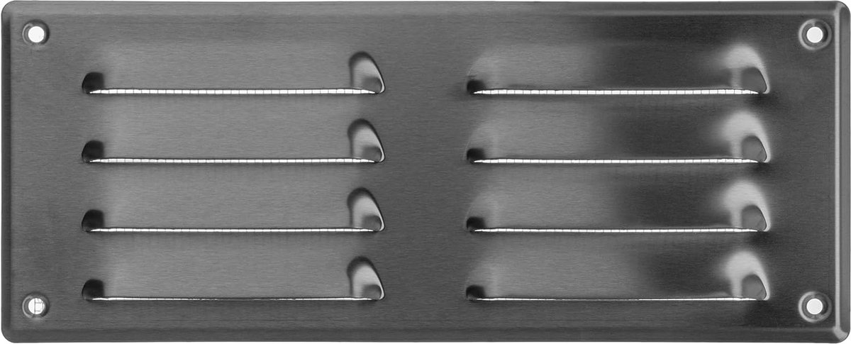 Metaal Roestvrij Staal Ventilatierooster 260 x 105 mm met Insectenbescherming - Ideaal voor Ventilatie en Afvoer