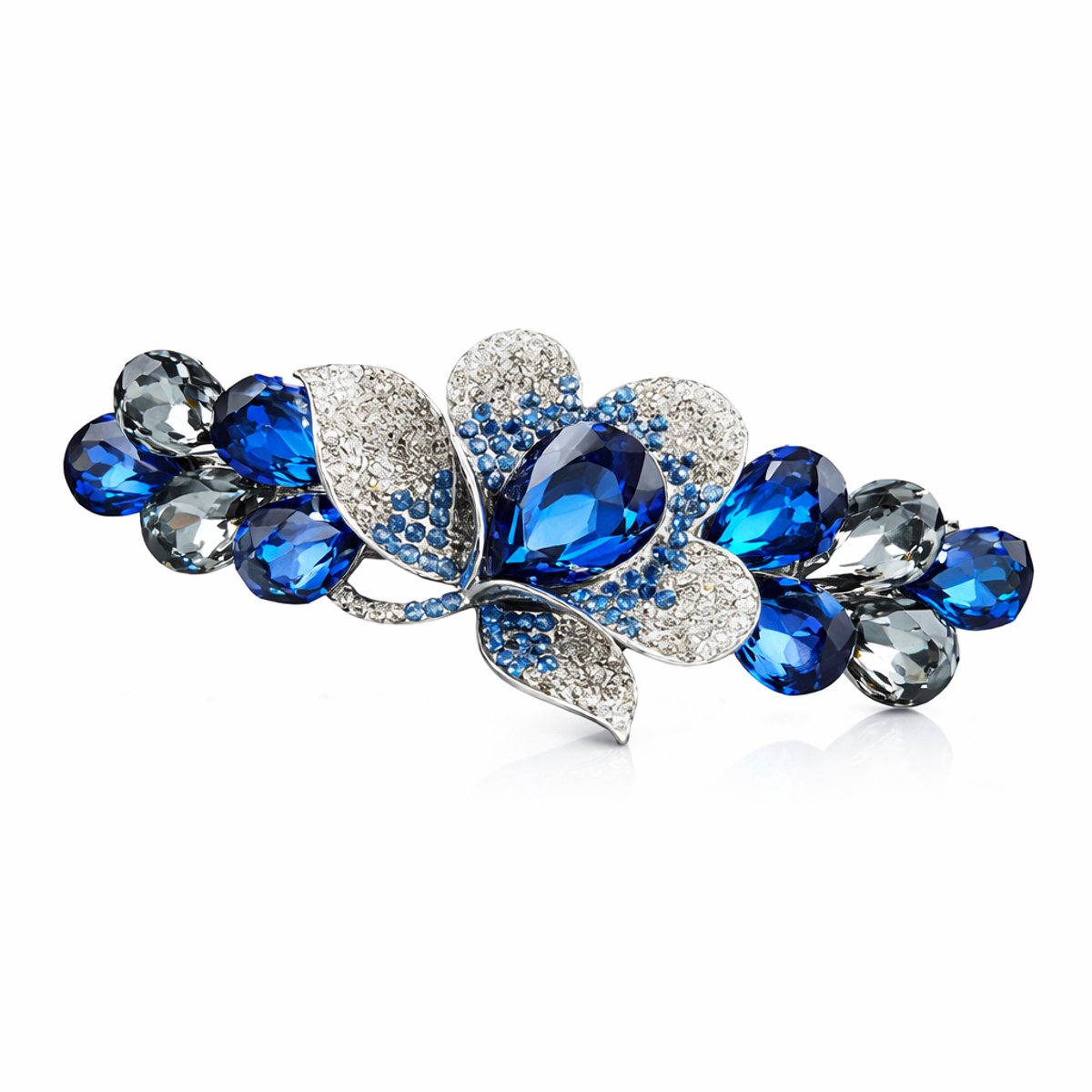 Haarklem Dames | Haarspeld | Haar Patentspeld | Haarclip | Haarklem Groot | Haarsieraad | Haarklemmen | Haar accessoires | Bloem | Blauw | Cadeau Tip