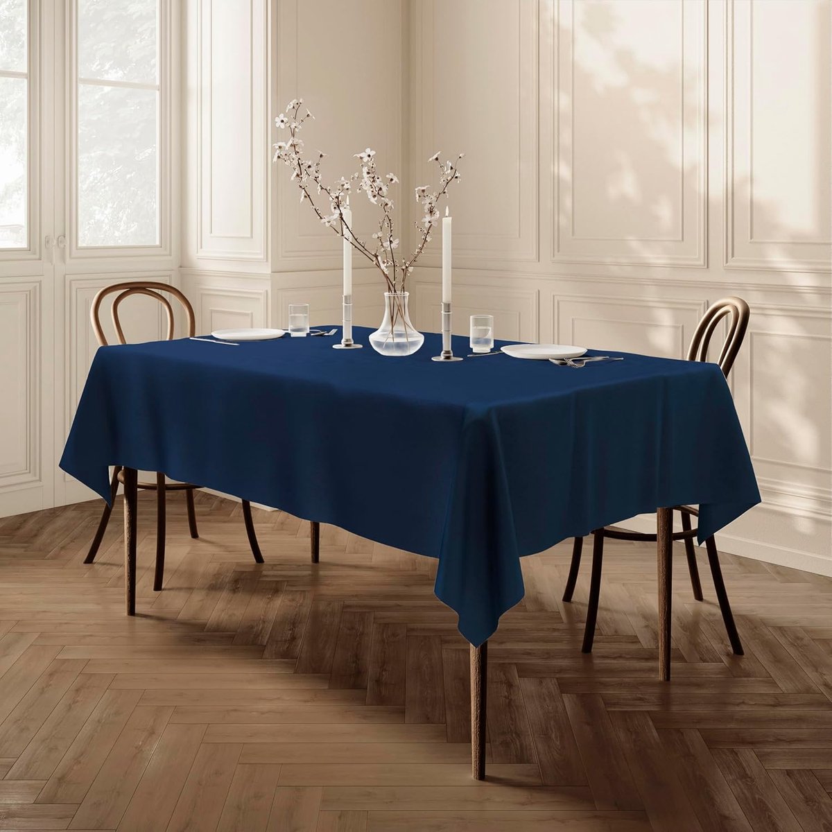 Onderhoudsvriendelijk Rechthoekig Tafelkleed 150 x 250 cm - Effen Blauw