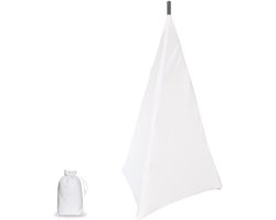 Witte Speaker Stand Cover voor Driehoekige Statief - Rekbare Spandex Bescherming voor Bruiloften en Evenementen