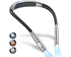 DYNA® Neklamp – Leeslamp – Nachtlampje – Lichtgewicht – Zwart / Grijs – ‎18cm x 13cm x 3cm