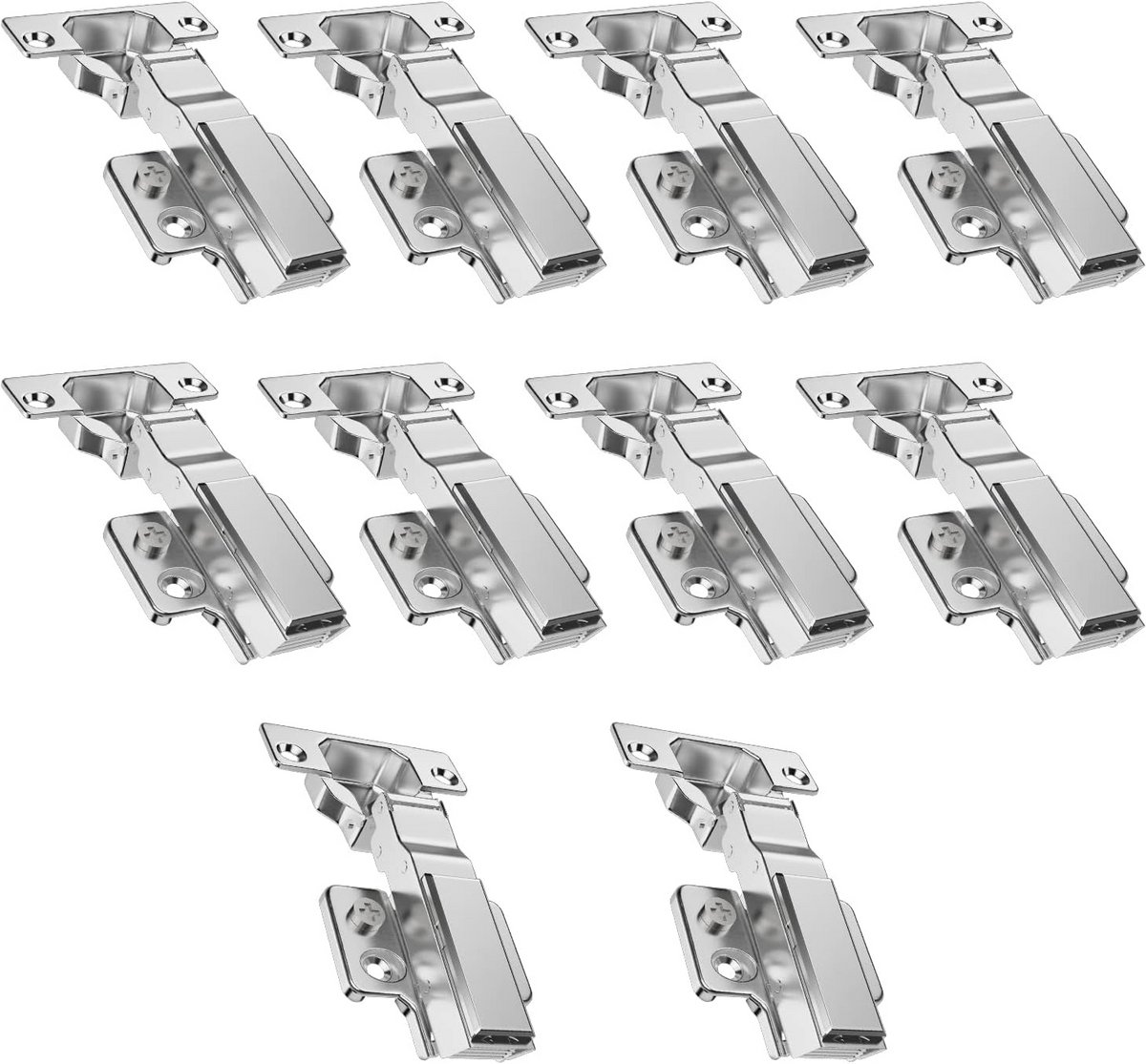 10 Stuks Soft Close Keuken Kast Scharnieren - 35mm Deurscharnieren, Volledige Overlay 100 Graden