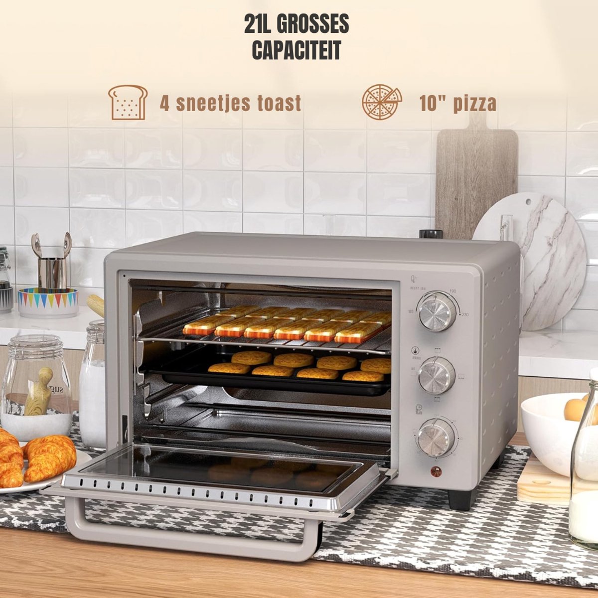 DYNA® Stoomoven - Stoomoven Kookboek - Stoomoven Ontkalker - Zilver - 39cm x 46cm x 29cm – foto 3