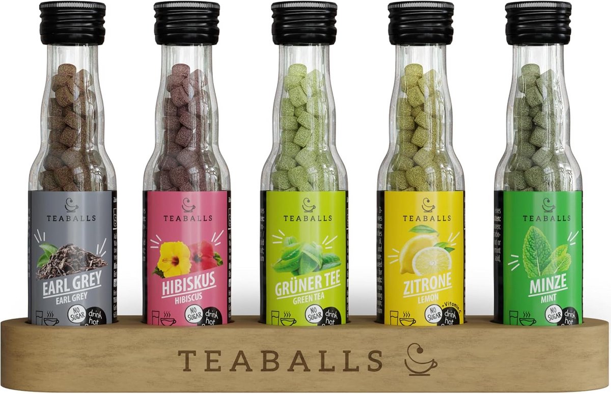 Thee-infusieset Inclusief Earl Grey, Munt, Citroengras, Groene Thee en Hibiscus