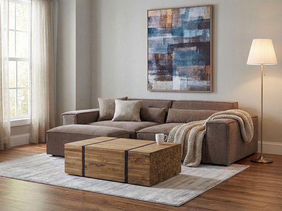 BELIANI GANDER - Salontafel - Lichte houtkleur - Teakhout