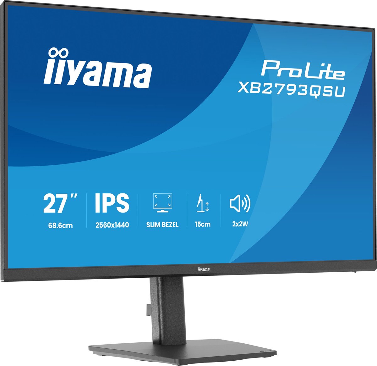iiyama ProLite XB2793QSU-B1 - 27 inch - QHD - IPS - USB-Hub (2x) - verstelbaar