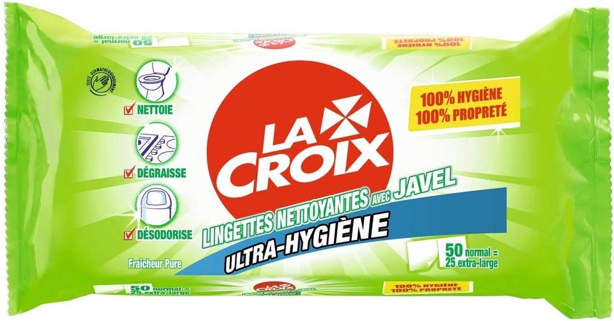 La Croix doekjes met bleekmiddel (Javel) pure frisheid, 50 doekjes