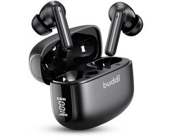 Buddi Draadloze Oordopjes - Bluetooth Oordopjes - Oortjes Draadloos - Noise Cancelling - LED Display - Met Microfoon - Touch Controls - ANC + ENC - Zwart