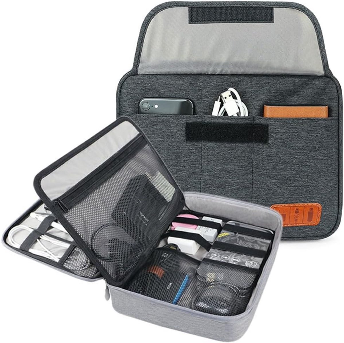 Oprolbare Reis-Organizer voor Elektronica en Kabels - Waterbestendige Tech Pouch