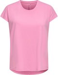 Roze Only Play T-shirt met korte mouwen, ronde hals en een afgeronde zoom.