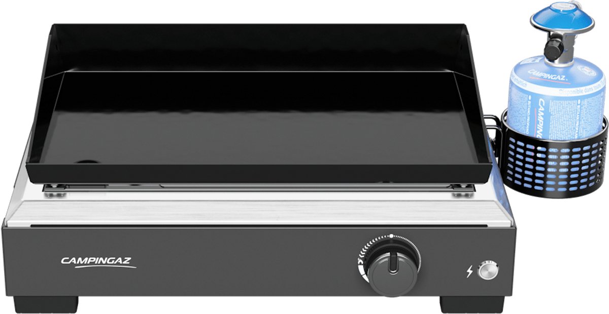 Campingaz Othello 1 CV Plancha - 1.350 cm² kookoppervlak – Blue Flame brander voor optimale warmteverdeling – Zwart