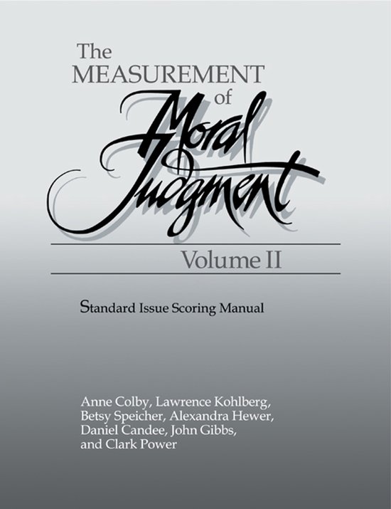 The Measurement of Moral Judgement - cover