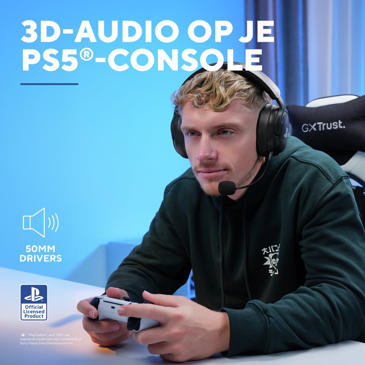 Trust GXT 499 Forta - Draadloze Gaming Headset - Official Licensed voor PS5 - werkt op PS4/PS5 - Batterijduur tot 55 uur - met USB-ontvanger - Zwart — afbeelding 4