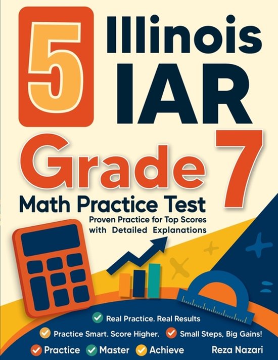 5 Illinois IAR Grade 7 Math Practice Tests - cover