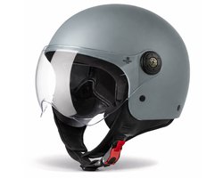VINZ Duoro Scooterhelm - ECE 22.06 Gekeurde Jethelm voor Motor, Brommer & Snorfiets - Licht Gewicht - Grijs - M