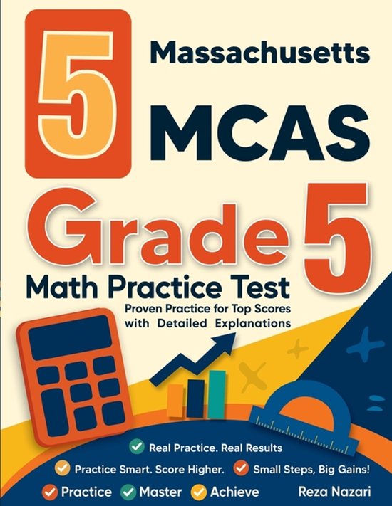 5 Massachusetts MCAS Grade 5 Math Practice Tests - cover