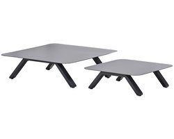 Garden Impressions Realdo Loungetafel set van 2 – Aluminium – 86x86xH26 cm & 64x64xH21 cm