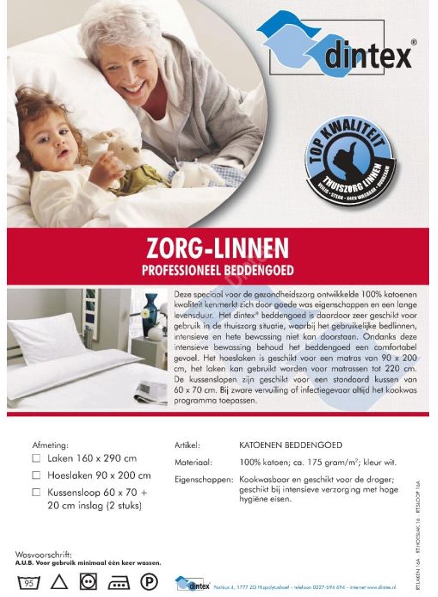 Beddengoedpakket 100% Katoen – Hoeslaken 90x200, Laken 160x290 & 2 Kussenslopen 60x70
