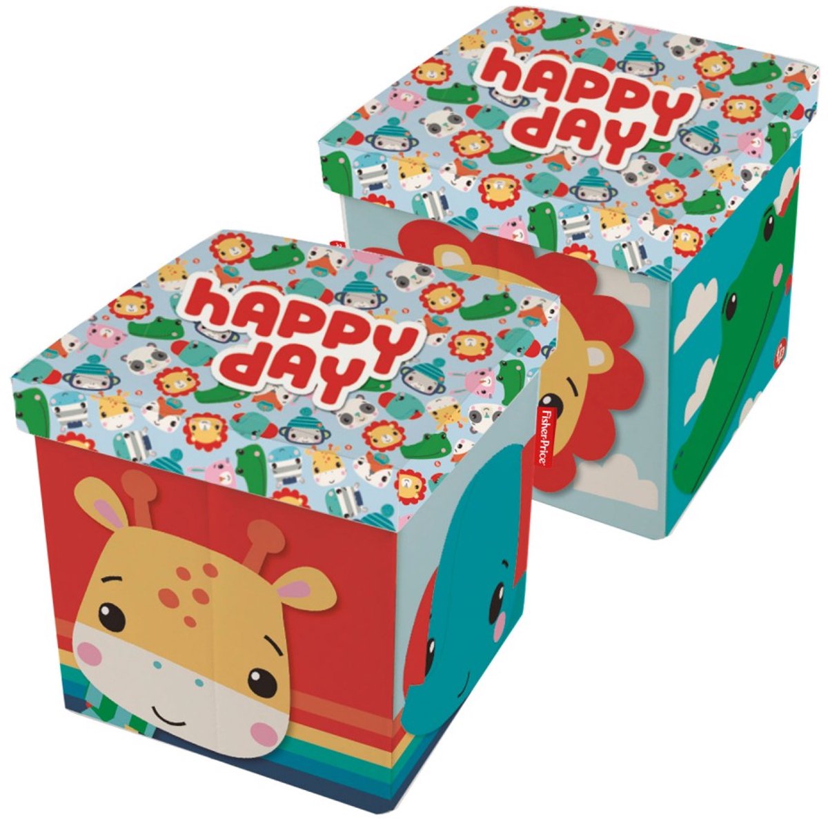 Fisher-price Opbergbox Animals 30 X 30 X 30 Cm Blauw/oranje