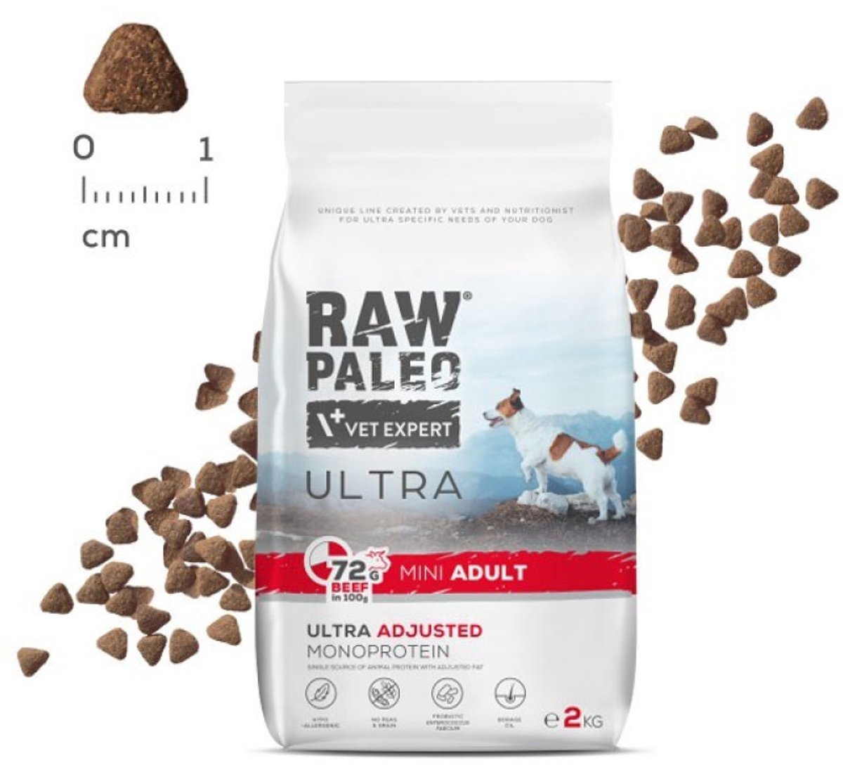 Raw Paleo VetExpert Raw Paleo Ultra - Hondenvoer Rund - Mini Adult (Kleine Rassen) - 2 kg - Monoproteïne & Graanvrij