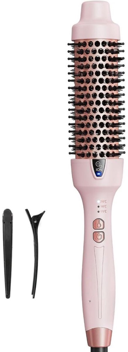 Zyrex® Wamteborstel – Luxe Stijlborstel – Föhn - Roze - 32cm x 6cm x 6cm