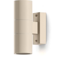 Calex Turin Wandlamp - Buiten & Binnen - 2× GU10 fitting - cilindervorm - up & downlight - Waterdicht - zonder Lichtbron - Zandkleur