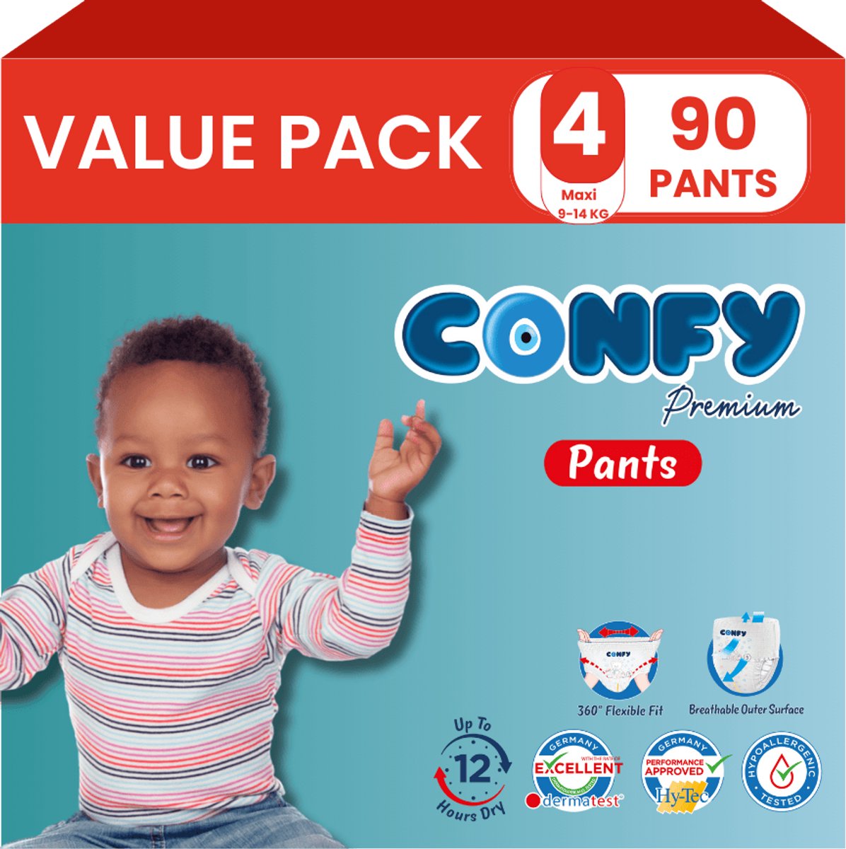 Confy Premium luierbroekjes maat 4 | 90 stuks