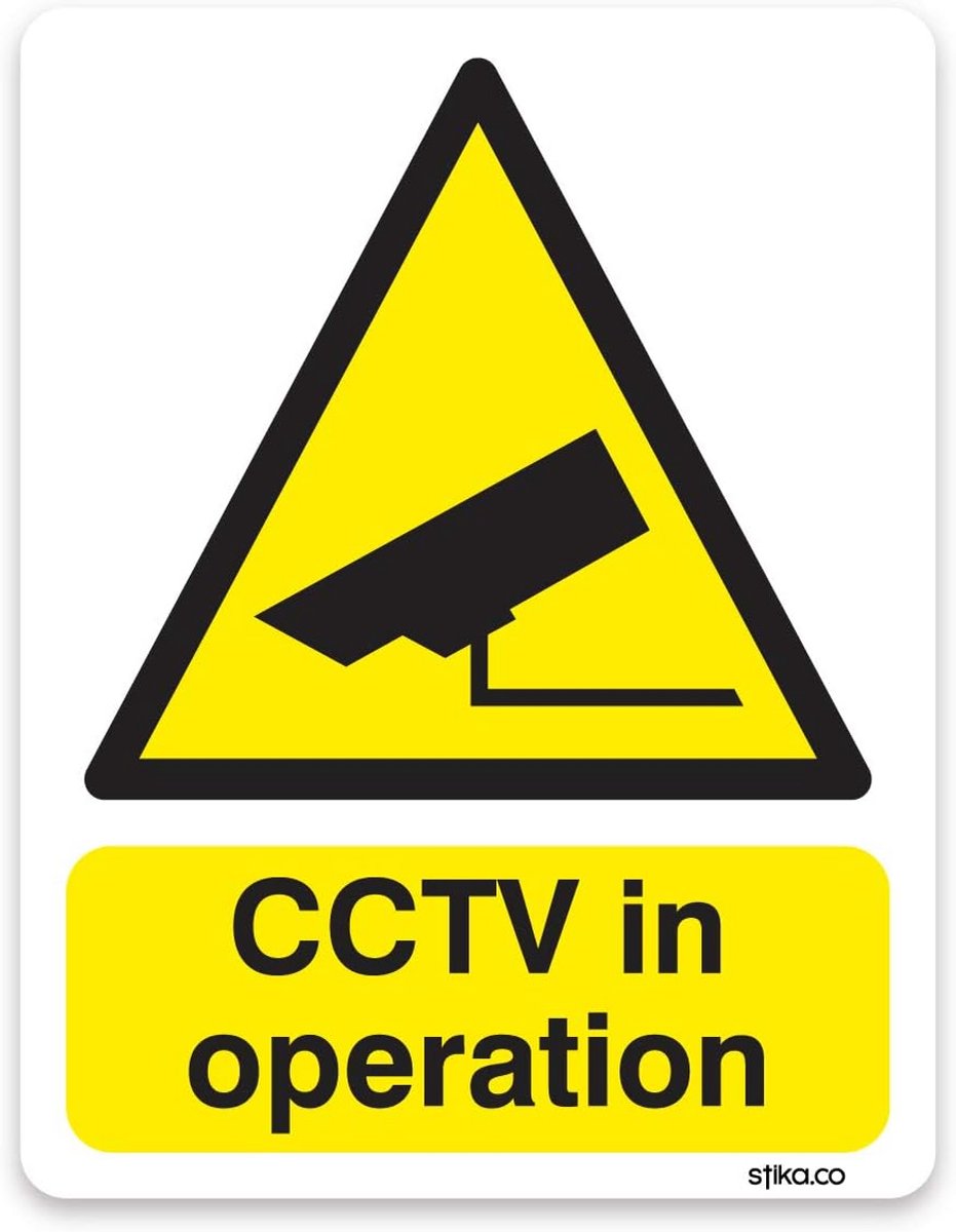 Waarschuwingssticker Camerabewaking Aanwezig - Zelfklevend Veiligheidsbord 10x13cm