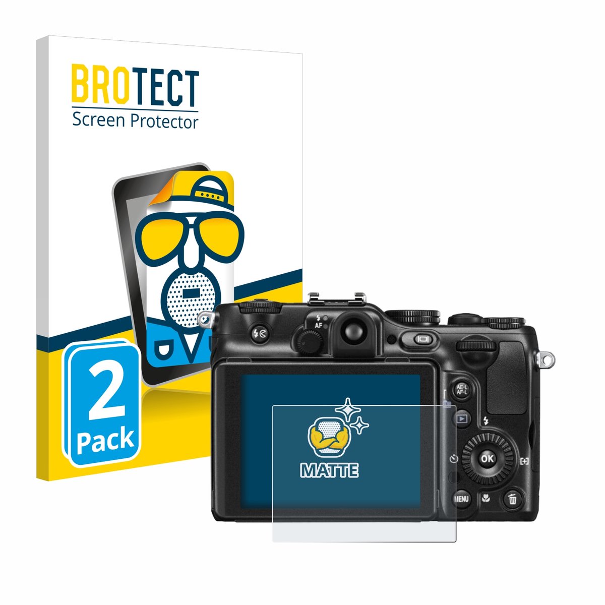 BROTECT - Screenprotector voor Nikon Coolpix P7100 - Folie Beschermfolie matte 2 Stuks