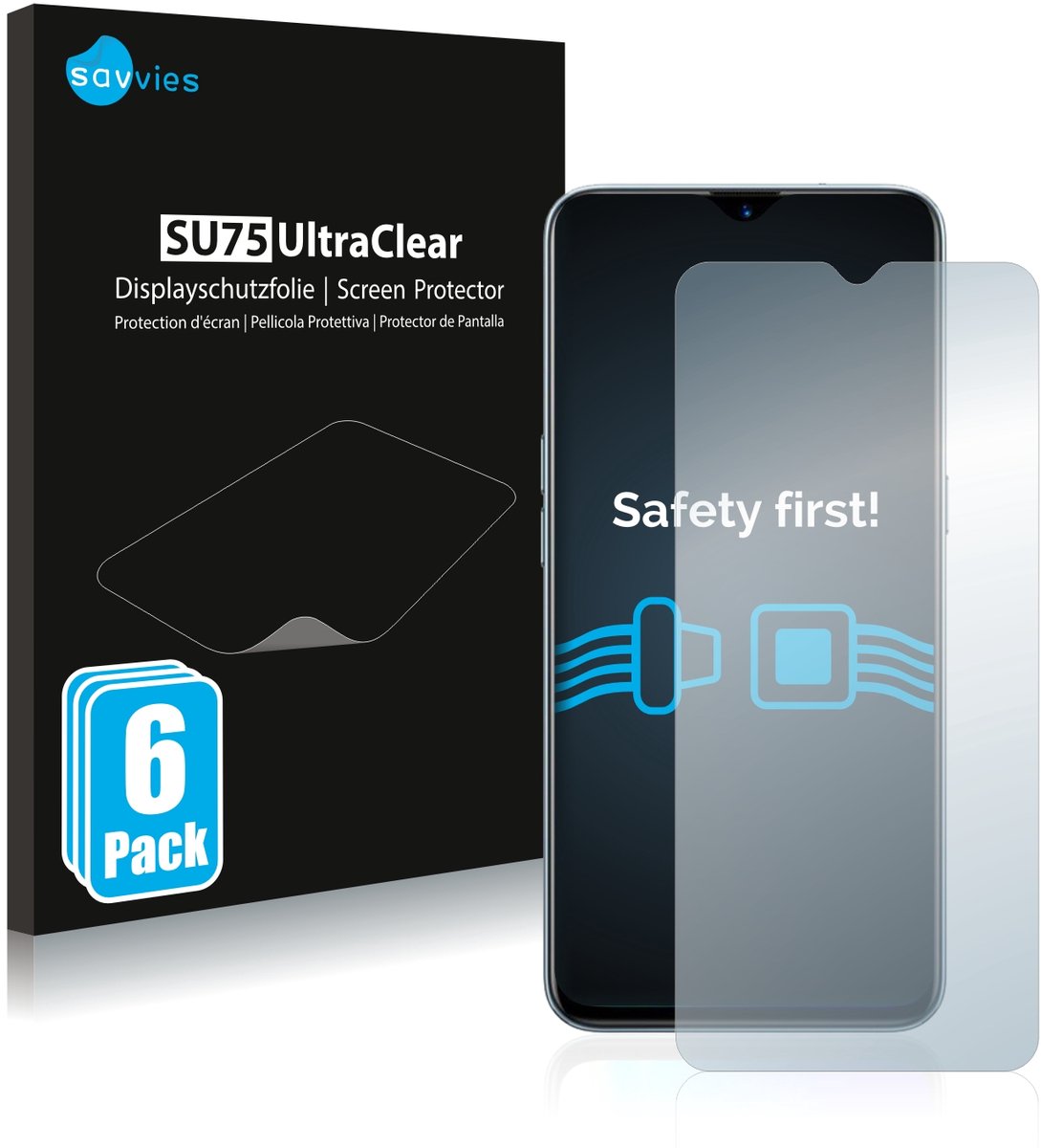 Savvies - Screenprotector voor realme X2 - Folie Beschermfolie transparant 6 Stuks