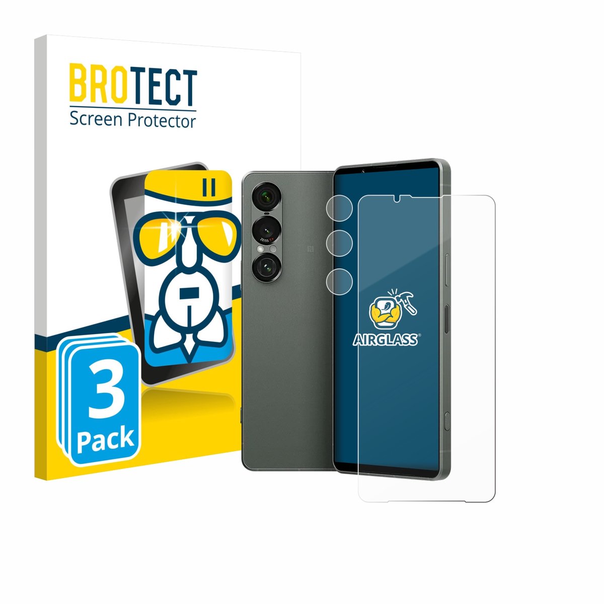 Screenprotector 3 Stuks voor Sony Xperia 1 VII (Voor+Camera) Beschermglas transparant