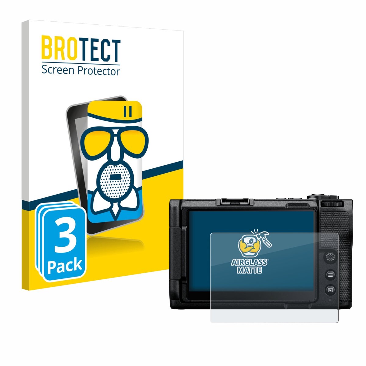 BROTECT - Screenprotector voor Nikon ZR - Folie Beschermfolie Beschermglas matte 3 Stuks