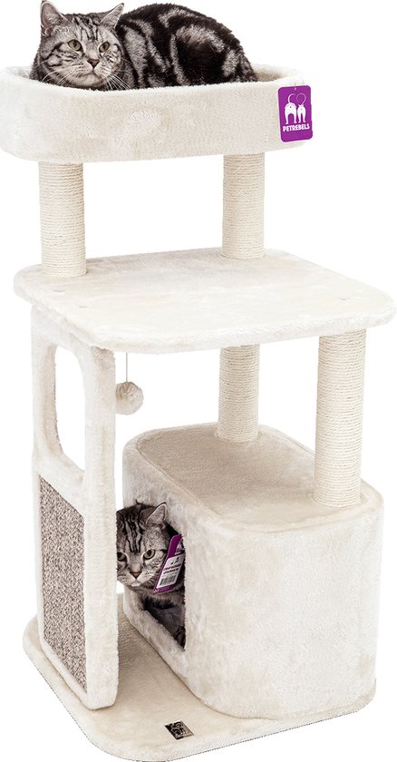 Petrebels Little Rock 99 Krabpaal - Creme - 50 x 50 x 99 cm - stabiel