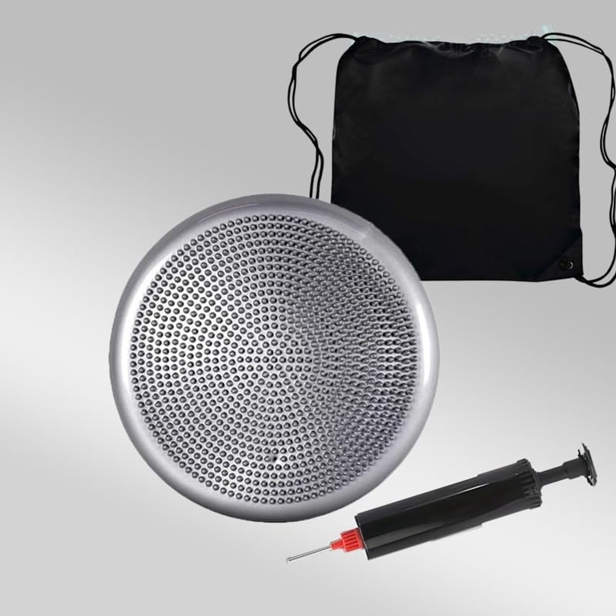 Wiebelkussen - Balanskussen - Balkussen - Komfortabel Zitten - Volwassenen en kinderen - Balansbord - Balance Board - Balanstrainer - Balansbal - Fitnessbal - Grijs - 33 cm met Handpomp - van Imperatoris