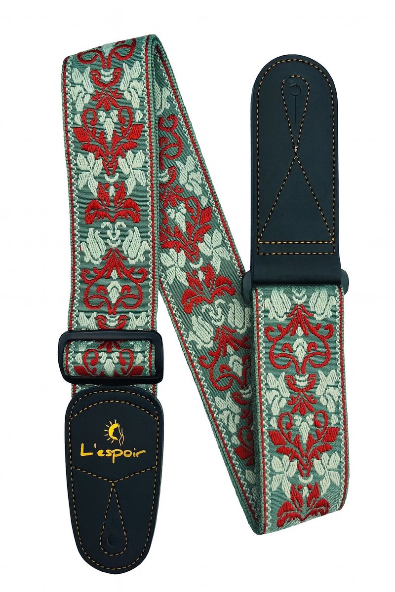 P&P Professionele Verstelbare Stevige Gitaarband - Guitar strap Band - Luxe Gitaarriem - Bas/Elektrische /Akoestische Gitaar -Groen-Terra