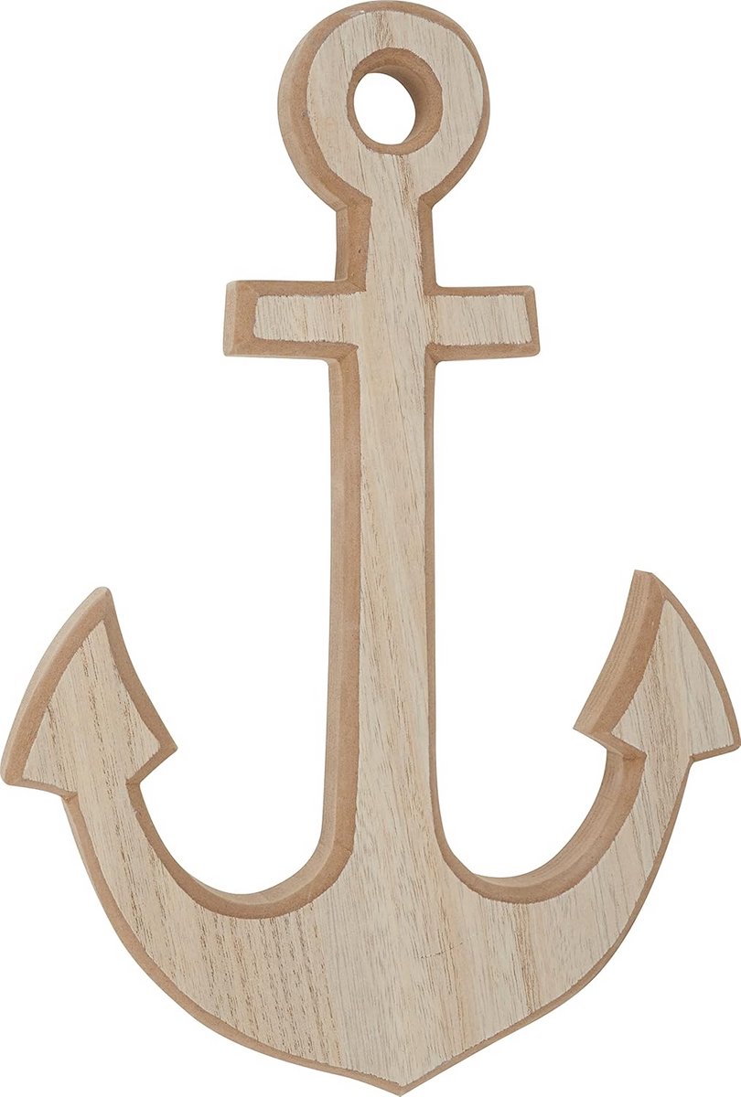 Houten Decoratie Anker voor Maritieme Sfeer - 31 cm MDF