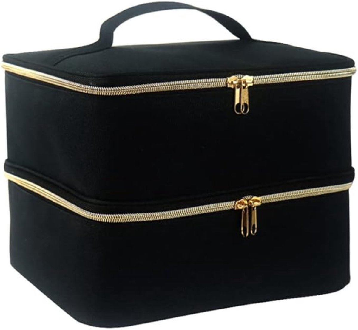 Verte Nagellak Organizer - Nagellak Transporttas - Nagellak Opbergtas - Dubbellaags - Geschikt voor Nageldrogerlamp en Manicureset - Zwart