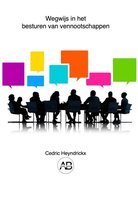 Cover van het boek 'Wegwijs in het besturen van vennootschappen' met silhouetten van mensen aan een tafel en kleurrijke tekstballonnen.