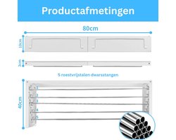 Wanddroogrek - Droogrek Inklapbaar - Wasrek - Droogtoren - Droogrekken - Zilver