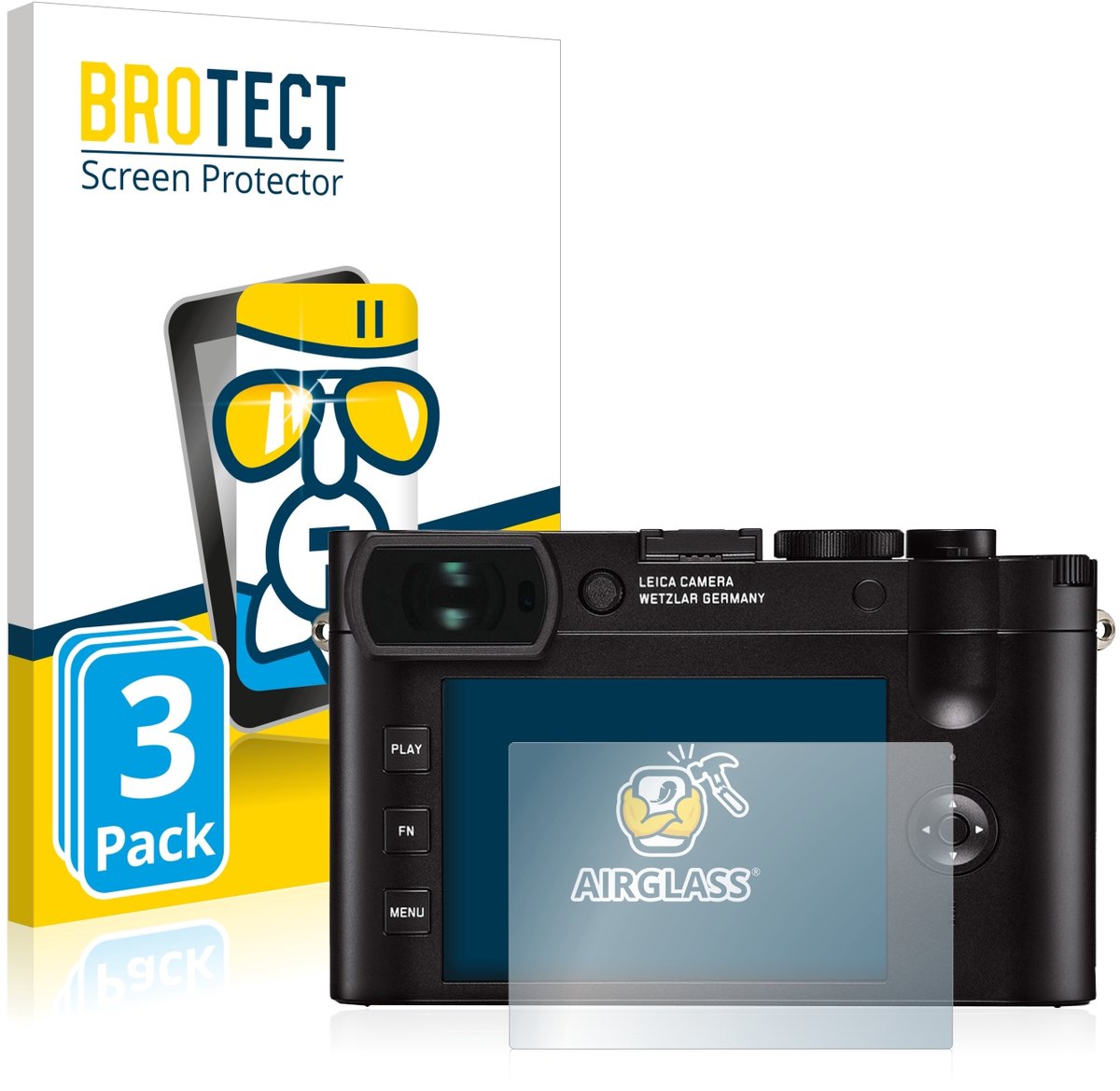 Screenprotector 3 Stuks voor Leica Q2 Beschermglas transparant