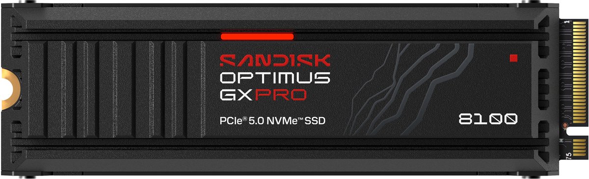 SANDISK Optimus GX PRO 8100 - Interne SSD met Heatsink - PCIe 5.0 - NVMe M.2 - PS5 Compatibel - 4 TB