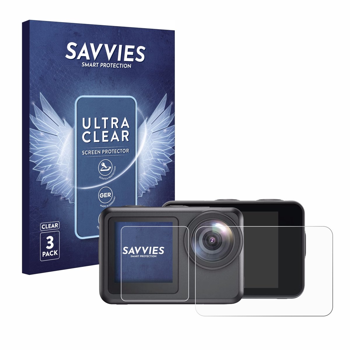 Savvies - Screenprotector voor Akaso Brave 7 LE - Folie Beschermfolie transparant 6 Stuks