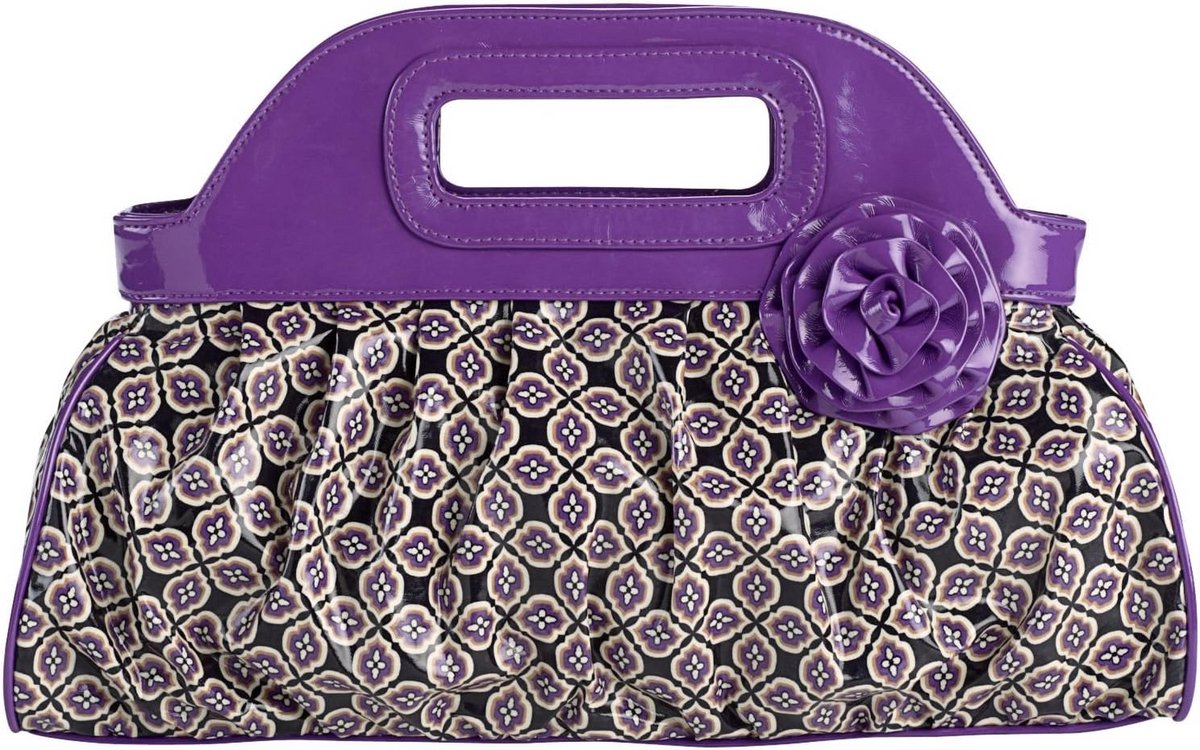 Handige Schoudertas met Franjes - Violet en Blauw