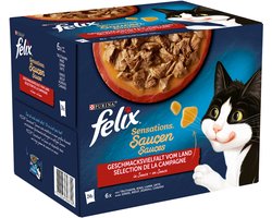 Felix Katten natvoer, 'Sensations Saucen - Geschmacksvielfalt vom Land', Adult, Multipack (24 x 85g), 2.04 kg